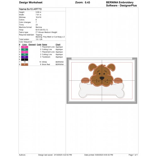 Dog in House Applique Design Embr
