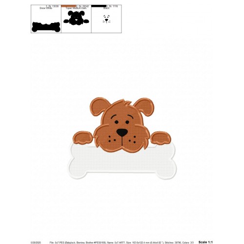 Dog in House Embroidery Design Embr