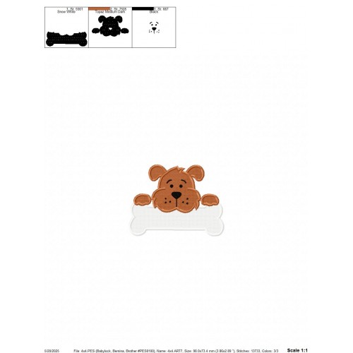 Dog in House Embroidery Design Embr