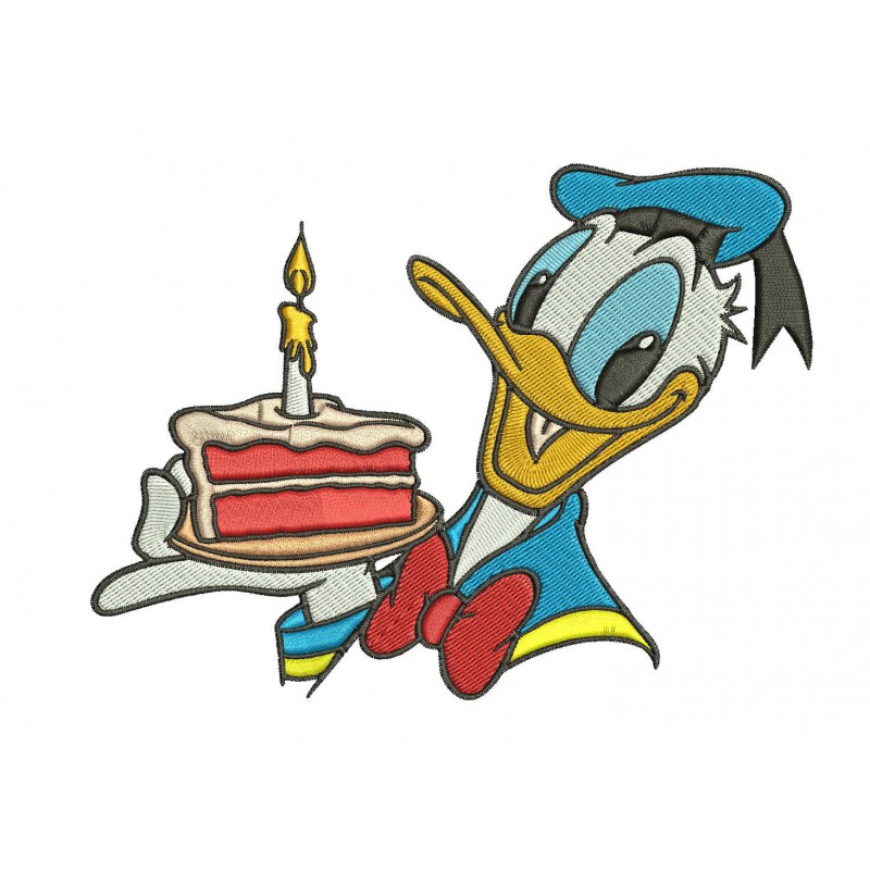 Donald Duck Birthday Embroidery Design
