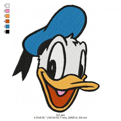 Donald Duck Embroidery Design