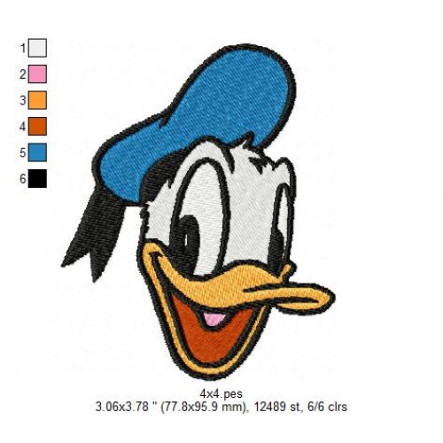 Donald Duck Embroidery Design