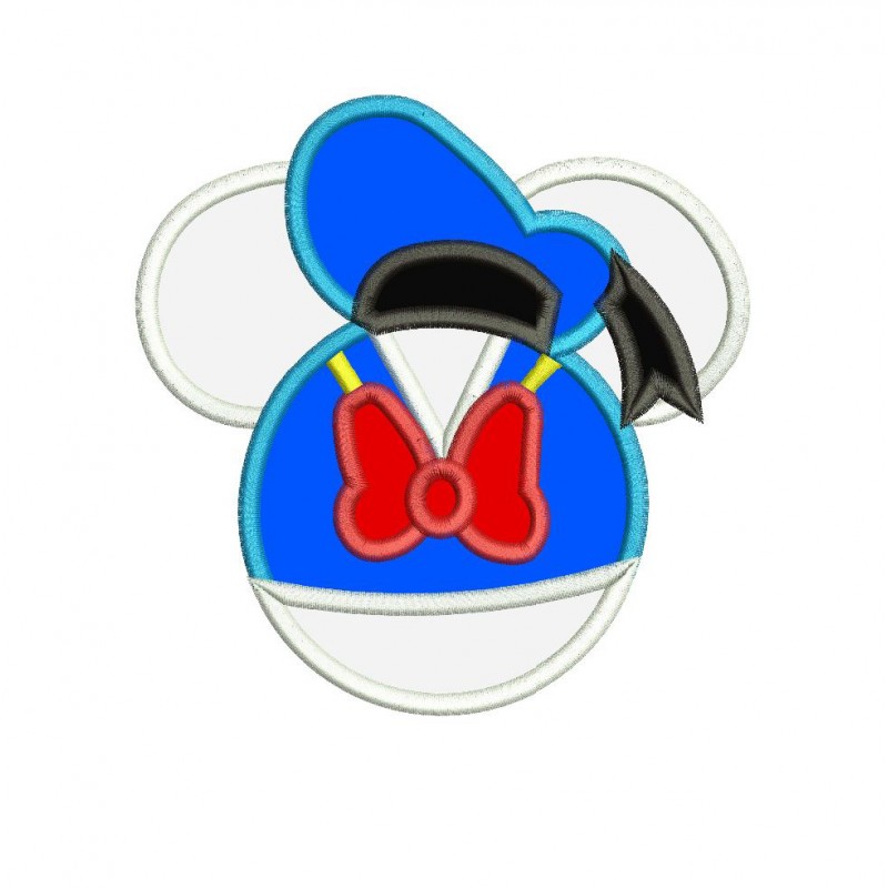 Donald Duck Mickey Head Applique Design
