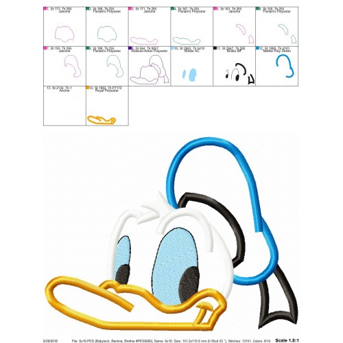 Donald Duck Peeker Applique Design