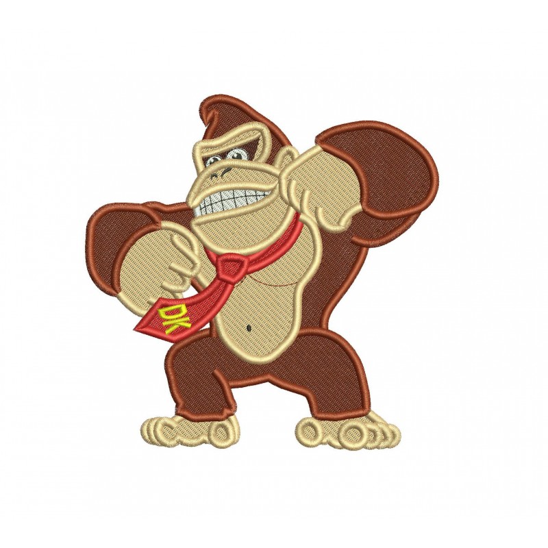 Donkey Kong Filled Embroidery Design
