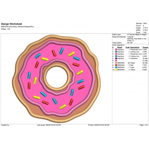 Donut Applique Design