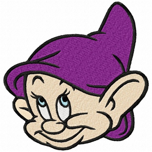 Dopey Face the Seven Dwarfs Embroidery Design