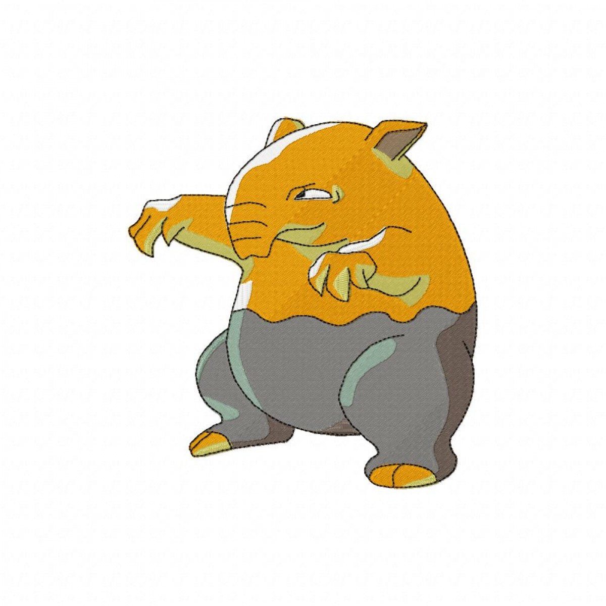 Drowzee Pokemon Embroidery Design