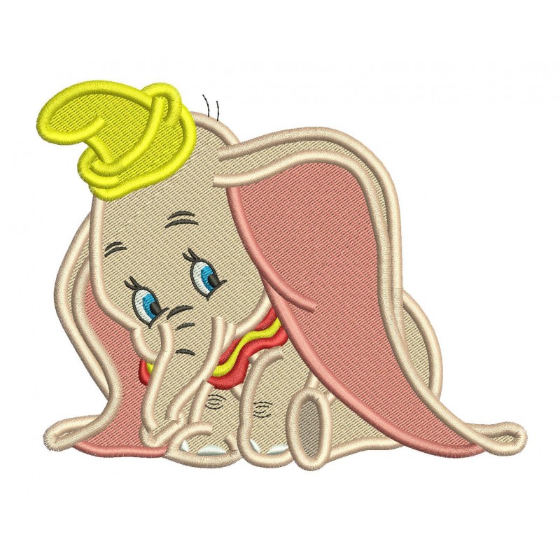 Dumbo Filled Embroidery Design Elephant Dumbo Disney