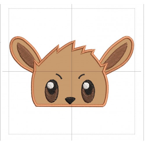 Eevee Peeker Pokemon Applique Design Embr
