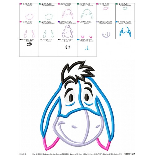 Eeyore Disney Applique Design