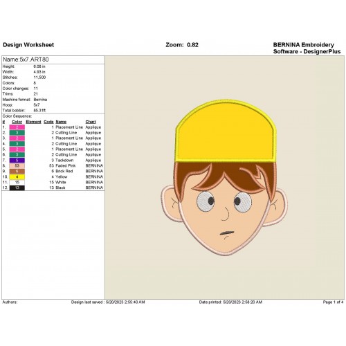 El Chavo Del Ocho Face Applique Design