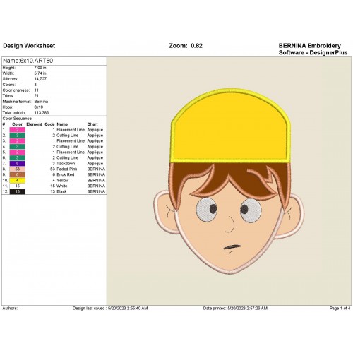 El Chavo Del Ocho Face Applique Design