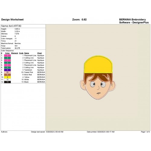 El Chavo Del Ocho Face Applique Design