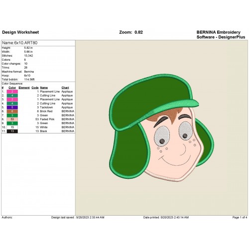 El Chavo Del Ocho Set Applique Designs V1