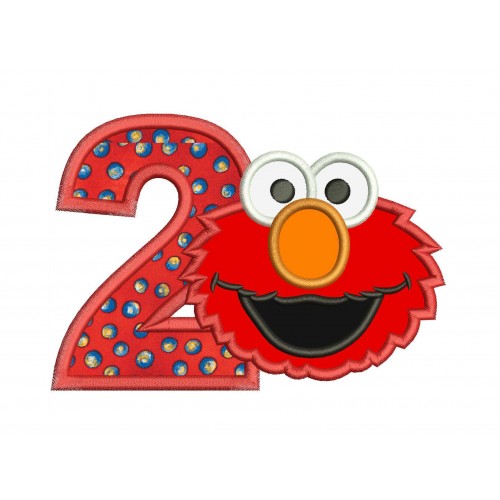 Elmo 2nd Birthday Applique Design - Elmo