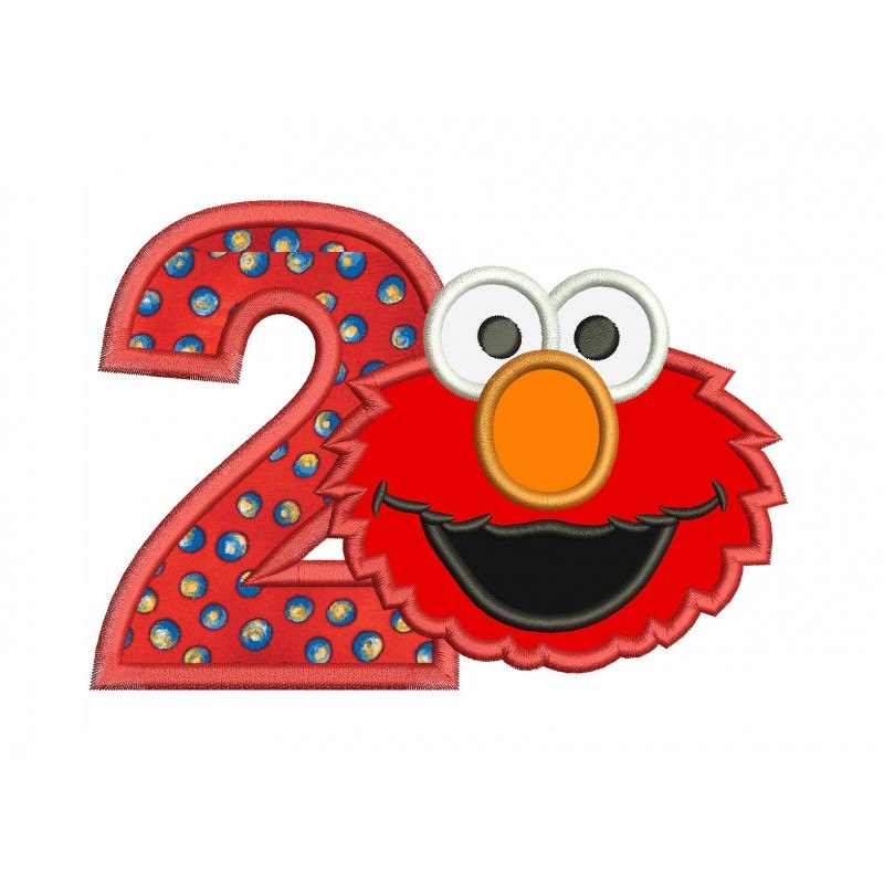 Elmo 2nd Birthday Applique Design - Elmo