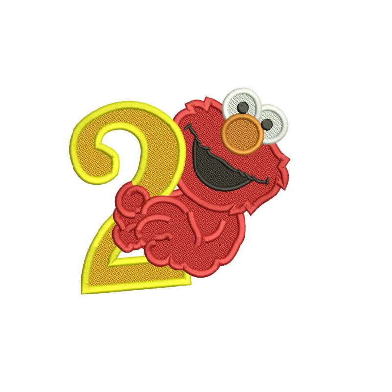 Elmo 2nd Birthday Fill Stitch Embroidery Design