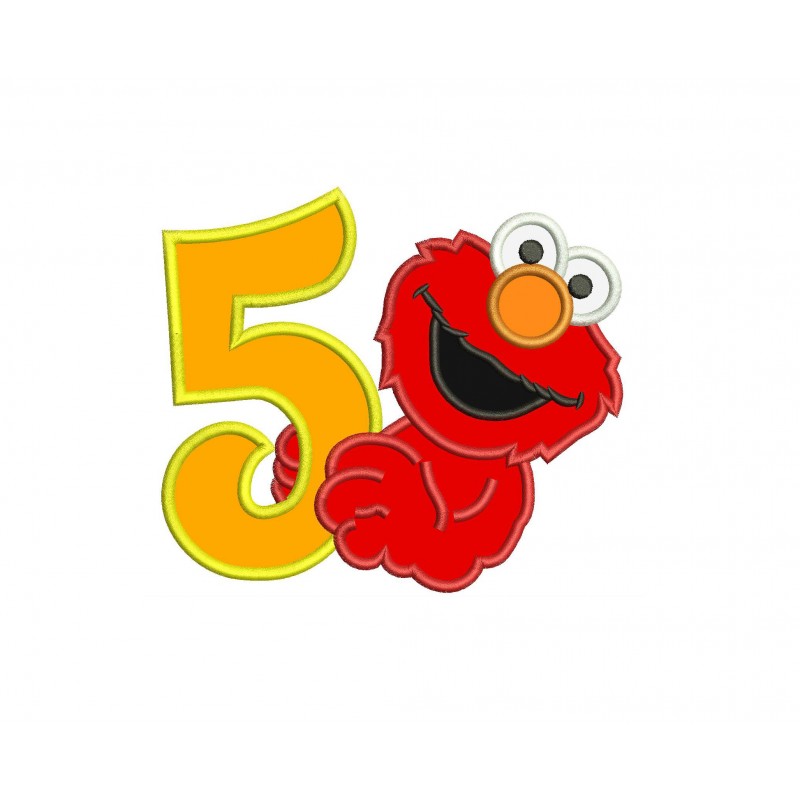 Elmo 5th Birthday Applique Design