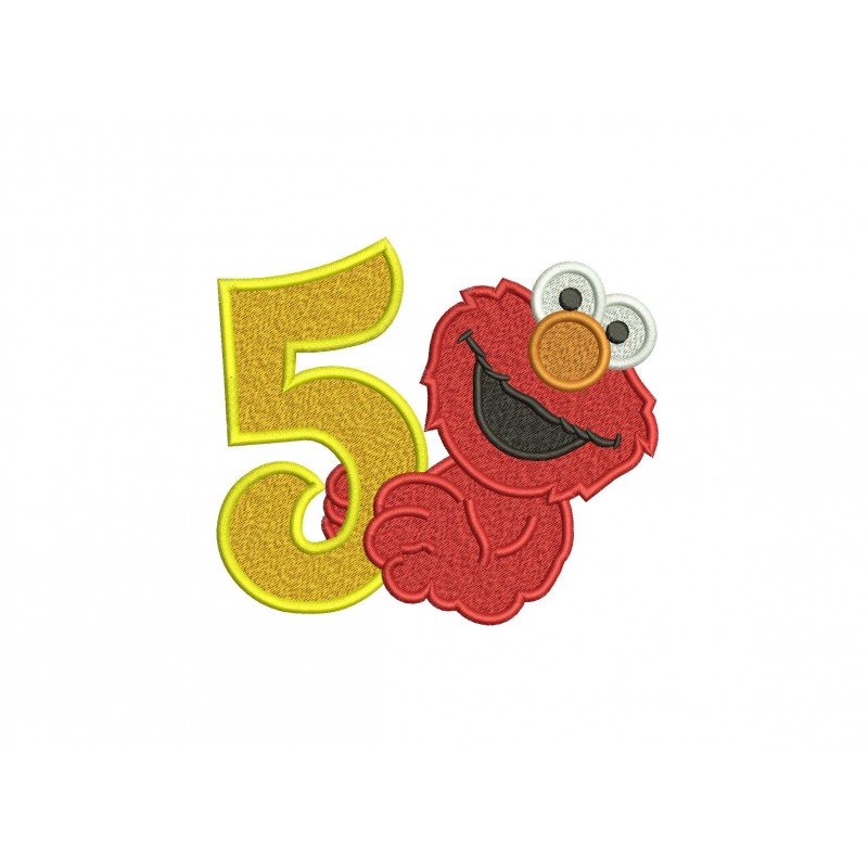 Elmo 5th Birthday Embroidery Design