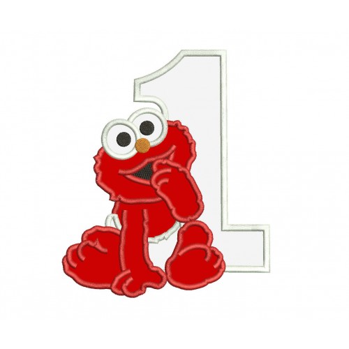 Elmo Baby 1st Birthday Applique Design Elmo Birthday Applique