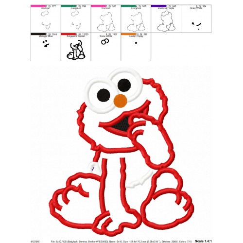 Elmo Baby Applique Design - Elmo Applique