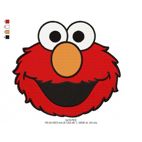 Elmo Embroidery Design