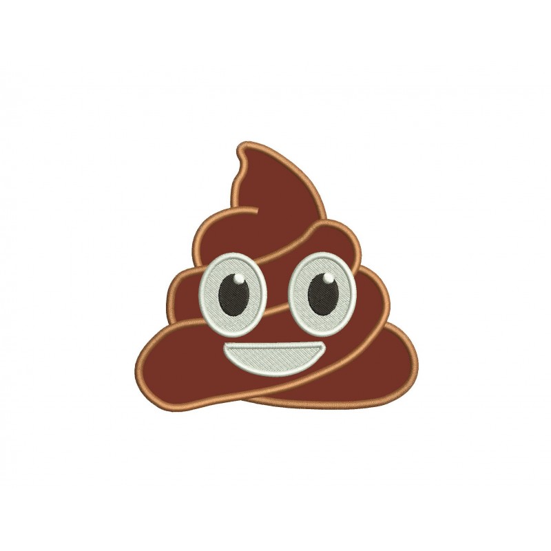 Emoji Poop Face Machine Embroidery Applique Design