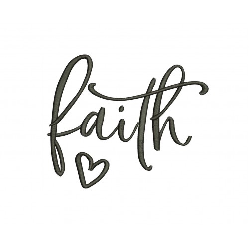 Faith Heart Embroidery Design