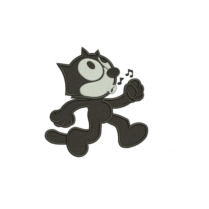 Felix The Cat Filled Stitch Embroidery Design