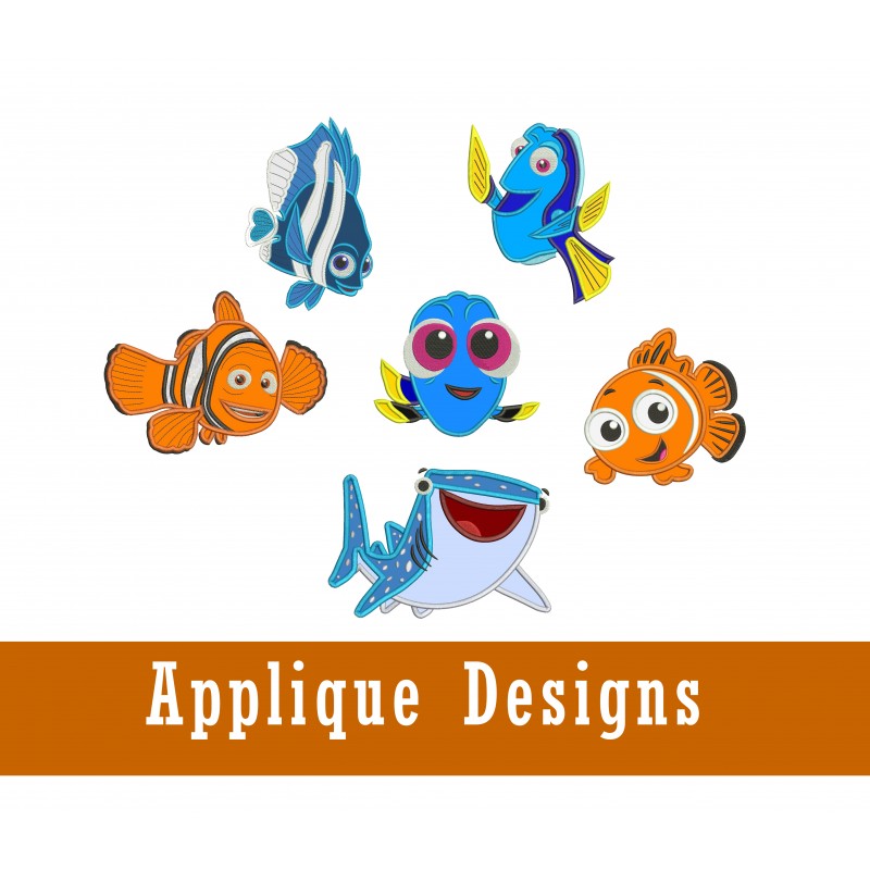 Finding Nemo Finding Dory Set Applique Designs