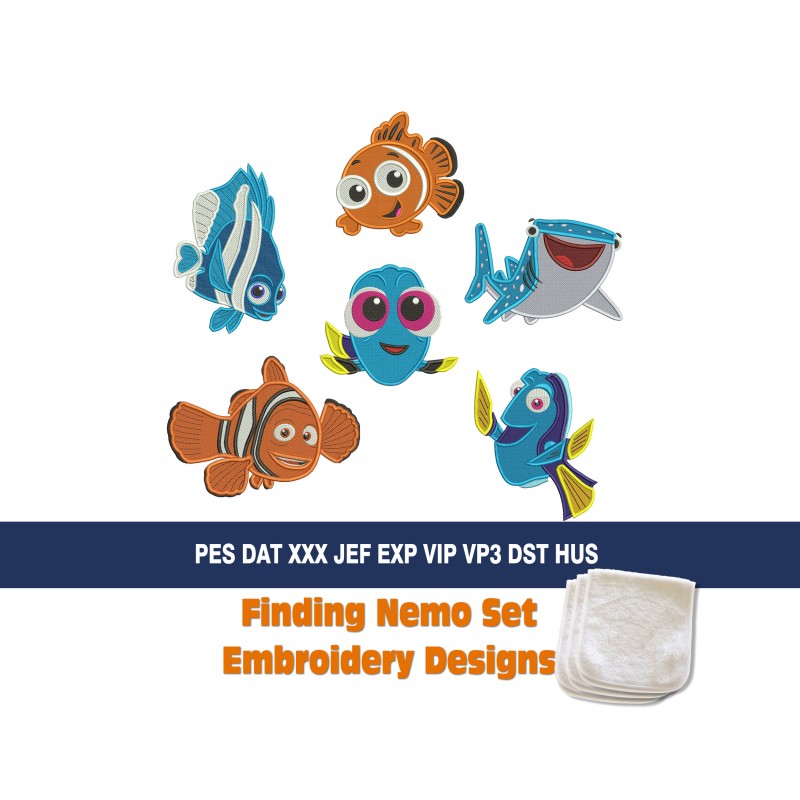 Finding Nemo Set Filled Embroidery Designs