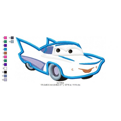 Flo Disney Cars Applique Design