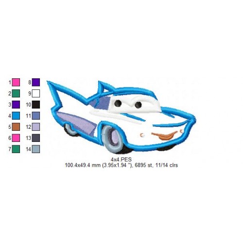 Flo Disney Cars Applique Design
