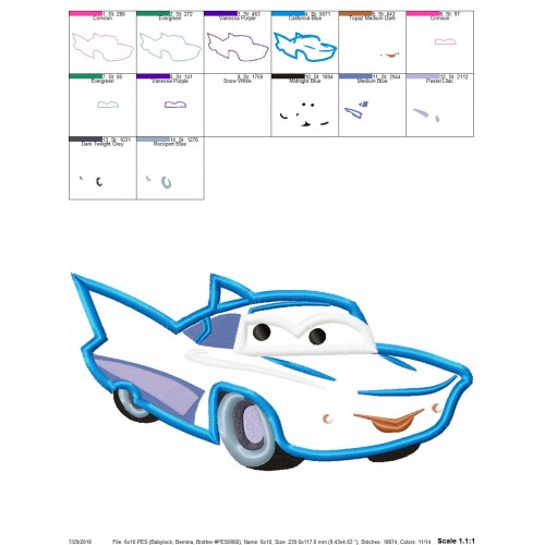 Flo Disney Cars Applique Design