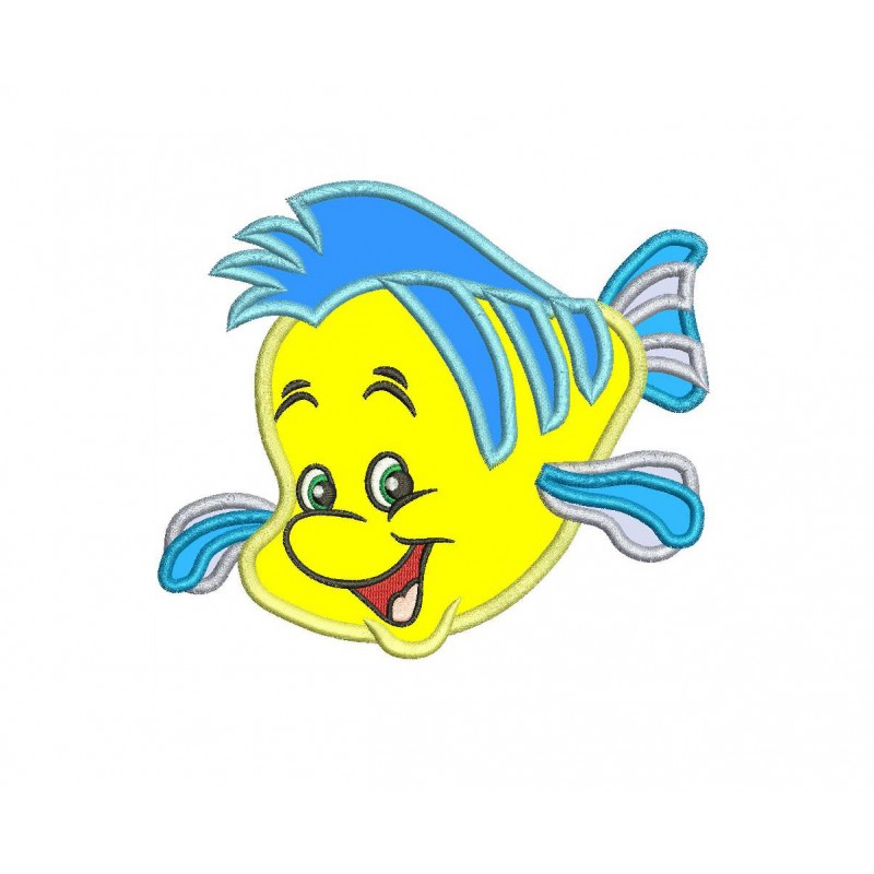 Flounder The Little Mermaid Applique Design