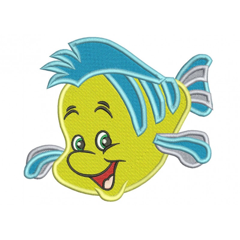 Flounder The Little Mermaid Embroidery Design