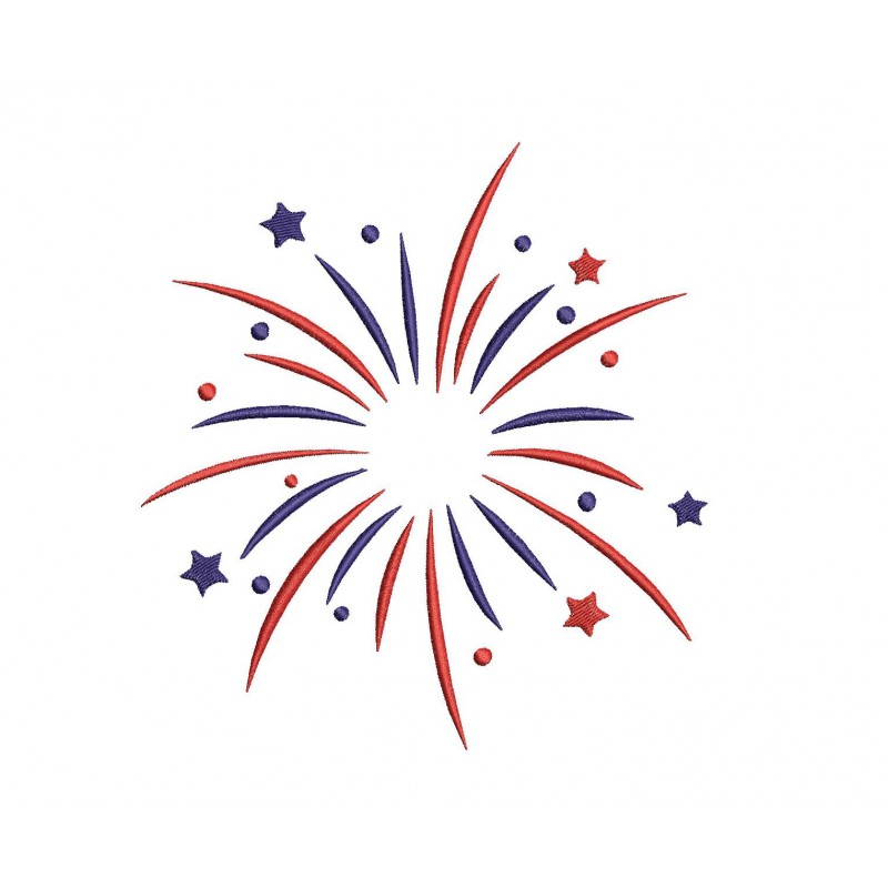 Fourth of July Firework Embroidery Design