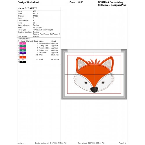 Fox Head Applique Design Embr Fox Head Applique Design Embr