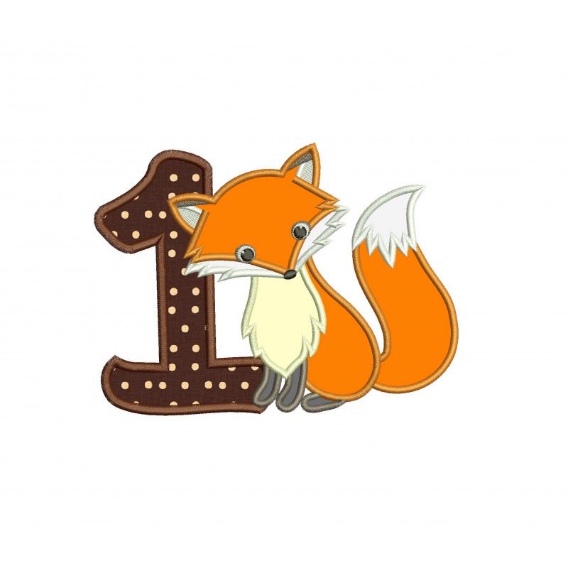 Fox with Number One Applique Design