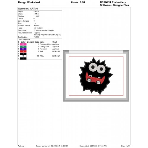 Fuzzy Super Mario Applique Design Embr