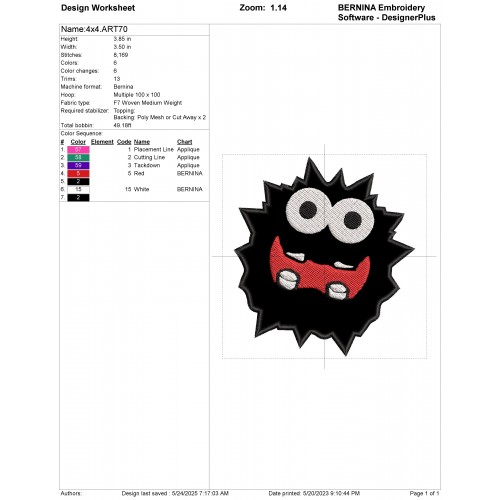 Fuzzy Super Mario Applique Design Embr