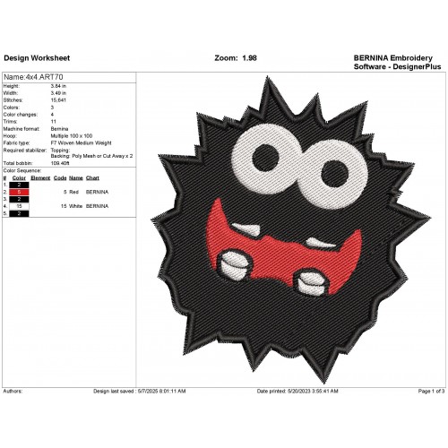 Fuzzy Super Mario Embroidery Design Embr