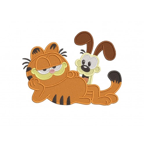 Garfield and Odie Filled Embroidery Design