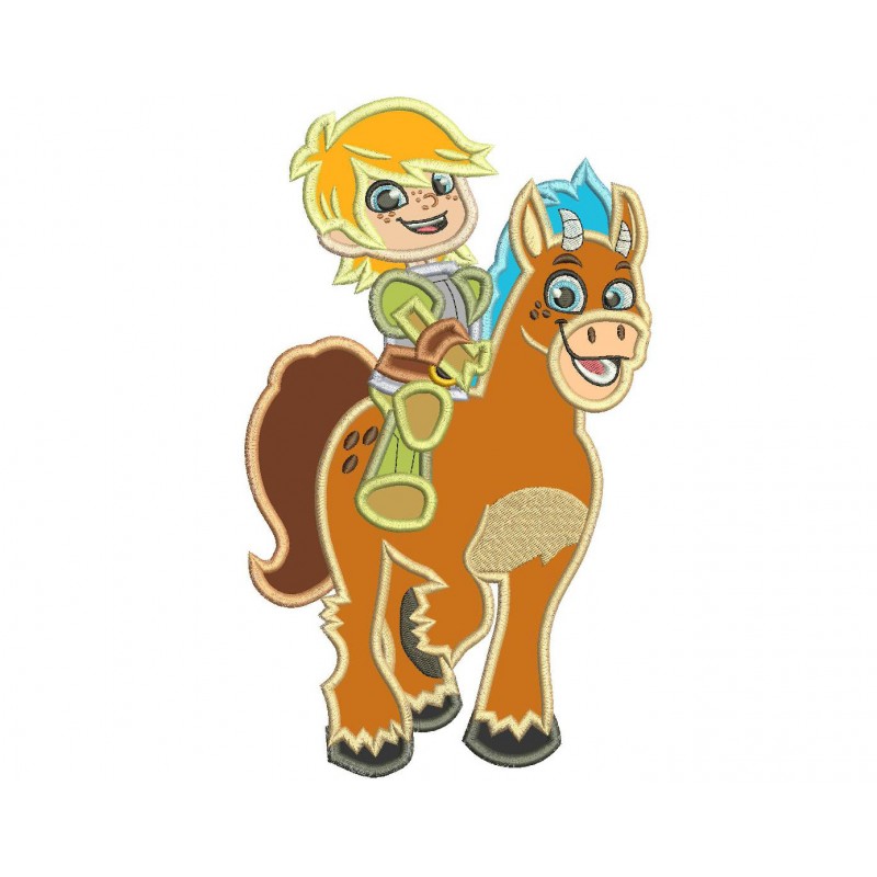 Garrett and Clod the Horse Nella Princess Knight Applique Design