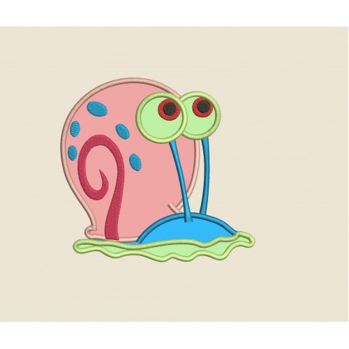 Gary the Snail Spongebob Squarepants Applique Design