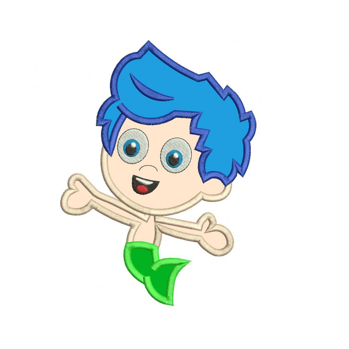 Instant Download Bubble Guppies Oona Applique Embroidery Design.