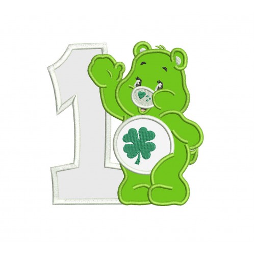 Good Luck Bear Care Bears Number 1 Applique Design