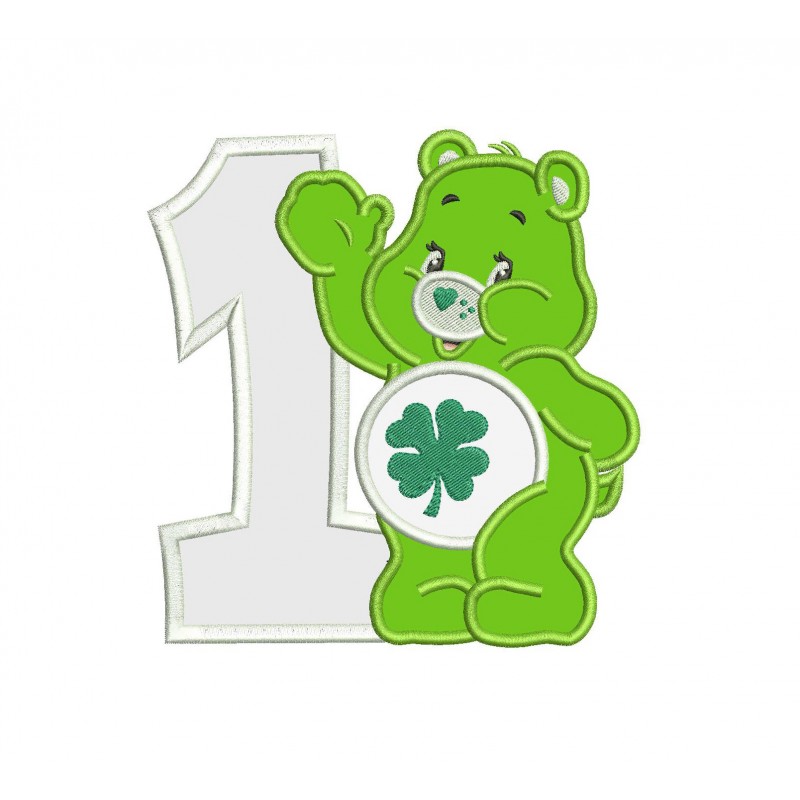 Good Luck Bear Care Bears Number 1 Applique Design