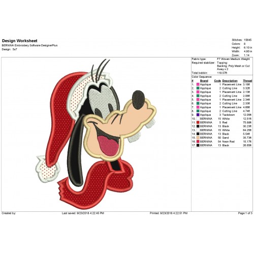 Goofy Christmas Applique Design